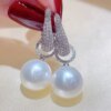 boucle d oreille perle en Imitation de perle pour femme, bijoux de luxe, couleur argent