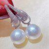 boucle d oreille perle en Imitation de perle pour femme, bijoux de luxe, couleur argent