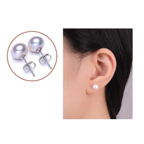boucle d oreille perle d'eau douce naturelles en argent Sterling 925 pour femmes, bijoux