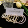 boucle d oreille perle créoles torsadées en perles pour femmes, boucles d'oreilles pendantes en métal papillon