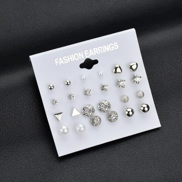 boucle d oreille perle Simulées pour Femme, Bijoux à la Mode, 12 Paires/Ensemble