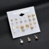 boucle d oreille perle Simulées pour Femme, Bijoux à la Mode, 12 Paires/Ensemble