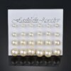 boucle d oreille perle Simulées pour Femme, Bijoux à la Mode, 12 Paires/Ensemble