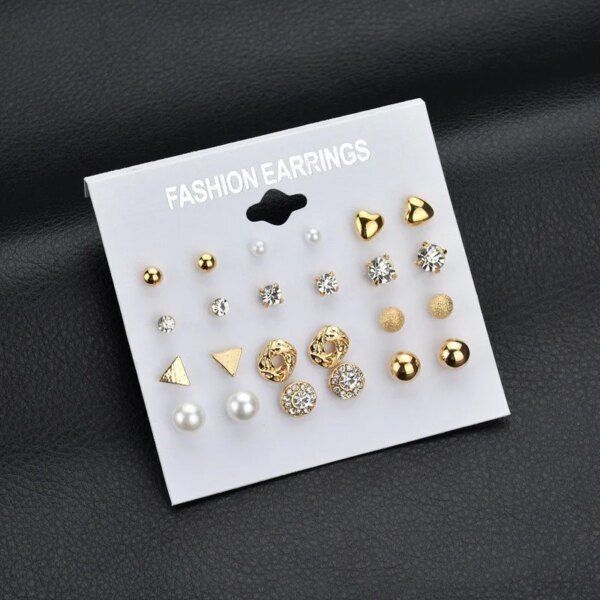 boucle d oreille perle Simulées pour Femme, Bijoux à la Mode, 12 Paires/Ensemble