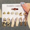 boucle d oreille perle créoles torsadées en perles pour femmes, boucles d'oreilles pendantes en métal papillon