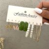 boucle d oreille perle créoles torsadées en perles pour femmes, boucles d'oreilles pendantes en métal papillon