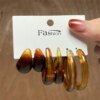 boucle d oreille perle créoles torsadées en perles pour femmes, boucles d'oreilles pendantes en métal papillon