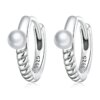 boucle d oreille perle en argent Sterling 925 en Zircon brillant pour femme