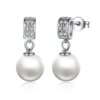 boucle d oreille perle en argent Sterling 925 en Zircon brillant pour femme