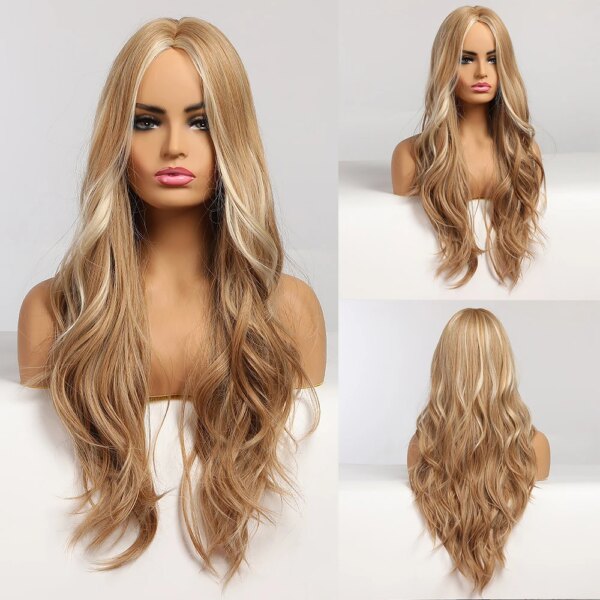 Perruque de Cosplay synthétique Ombre Blonde pour femmes