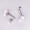 boucle d oreille perle en acier inoxydable pour femmes et filles, perles rondes de 6mm, Piercing à vis