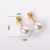 boucle d oreille perle en acier inoxydable pour femmes et filles, perles rondes de 6mm, Piercing à vis