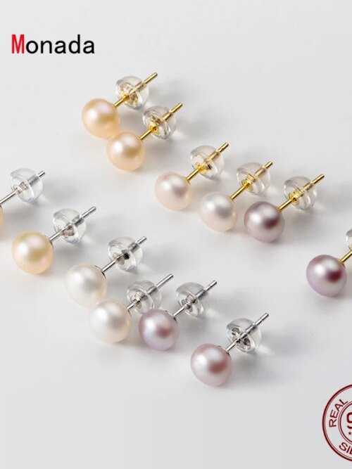 71965-10194b.jpg boucle d oreille perle véritable pour femmes, en argent 925, petites perles naturelles d'eau douce