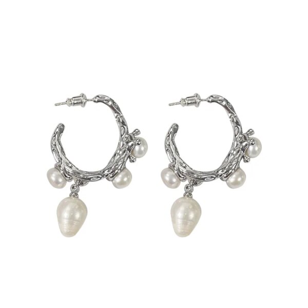 boucle d oreille perle baroques françaises en perles d'eau douce pour femmes