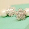 boucle d oreille perle en Imitation de perles pour femmes, bijoux en cristal, flocon de neige