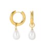 boucle d oreille perle en Imitation de perles pour femmes, bijoux en cristal, flocon de neige