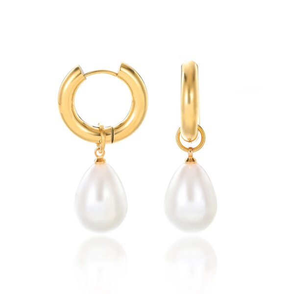 boucle d oreille perle en Imitation de perles pour femmes, bijoux en cristal, flocon de neige