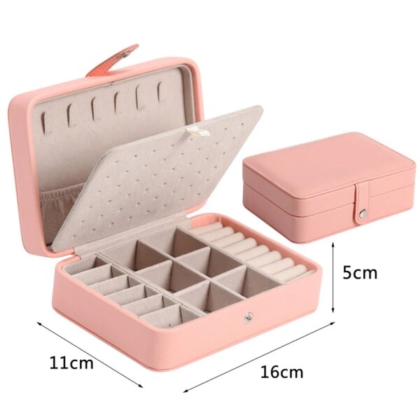porte boucle d oreille Boîte à bijoux de voyage en cuir portable, étui à bijoux