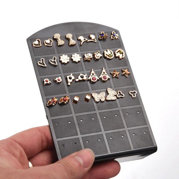 porte boucle d oreille Présentoir Portable pour bijoux, 48/72 trous, présentoir pour boucles d'oreilles