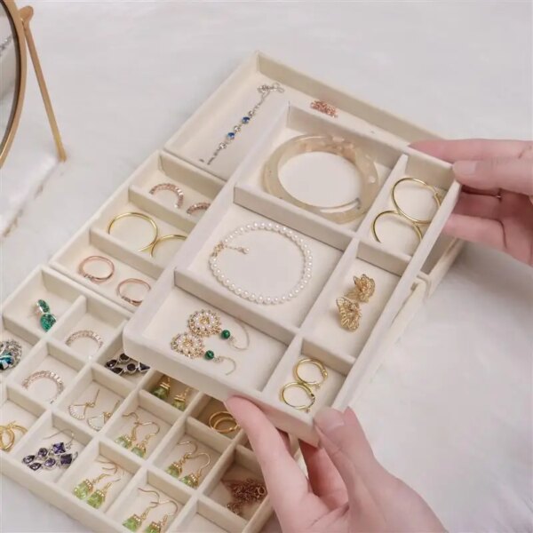 porte boucle d oreille Boîte à bijoux en velours, organisateur, bricolage, boucles d'oreilles