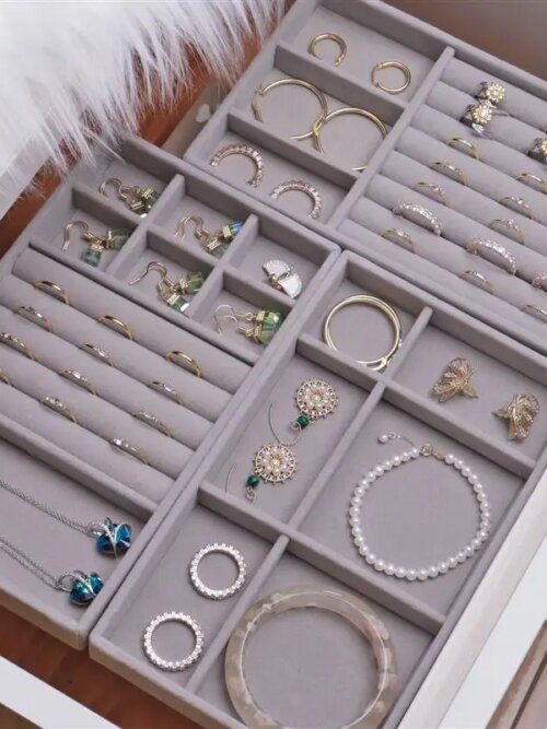 porte boucle d oreille Boîte à bijoux en velours, organisateur, bricolage, boucles d'oreilles