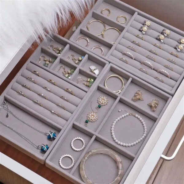porte boucle d oreille Boîte à bijoux en velours, organisateur, bricolage, boucles d'oreilles
