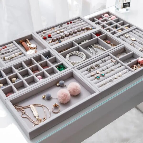 porte boucle d oreille Boîte à bijoux en velours, organisateur, bricolage, boucles d'oreilles
