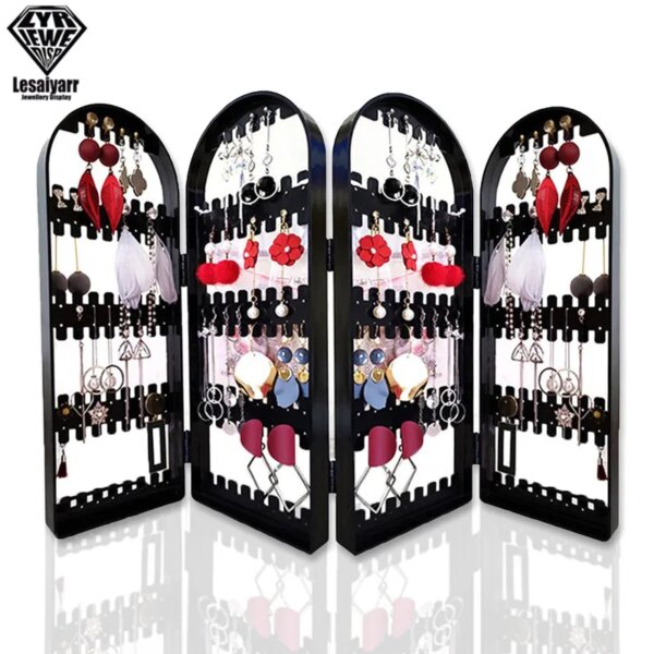 porte boucle d oreille 2/3/4 ventilateurs, écran pliant, boucles d'oreilles transparentes