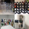 porte boucle d oreille 2/3/4 ventilateurs, écran pliant, boucles d'oreilles transparentes