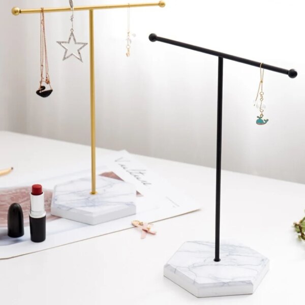 porte boucle d oreille Étagère à bijoux astronomique en bois de haut niveau en forme de T