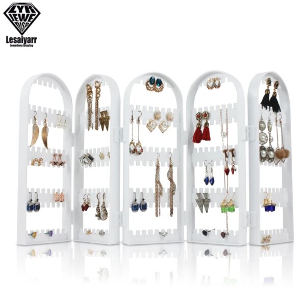 porte boucle d oreille 2/3/4 ventilateurs, écran pliant, boucles d'oreilles transparentes