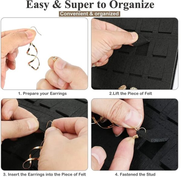 porte boucle d oreille Présentoir de boucles d'oreilles en feutre doux pour femmes et filles