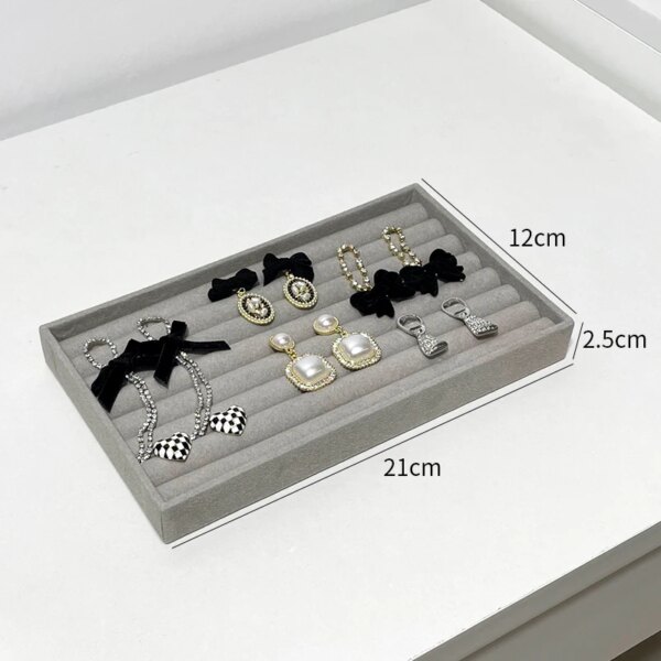 porte boucle d oreille Plateau de présentation de bijoux en velours, grille empilable, boîte de rangement Design