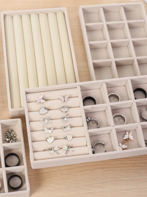 porte boucle d oreille Présentoir de Bijoux, Design de Grille, Support de Rangement pour Bagues et Boucles d'Oreilles