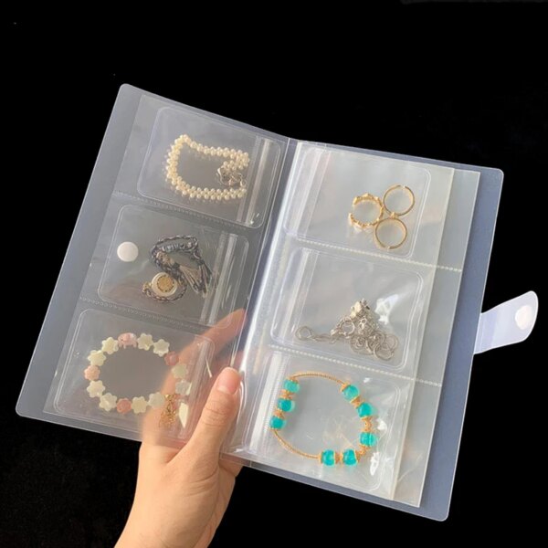 porte boucle d oreille Sac d'albums de stockage d'évaluation de bijoux, boîtes à matiques de collier anti-d'effets