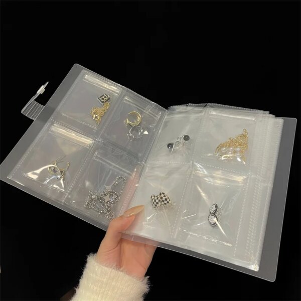 porte boucle d oreille Sac d'albums de stockage d'évaluation de bijoux, boîtes à matiques de collier anti-d'effets