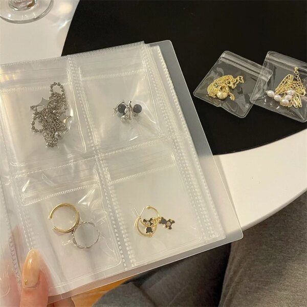 porte boucle d oreille Sac d'albums de stockage d'évaluation de bijoux, boîtes à matiques de collier anti-d'effets