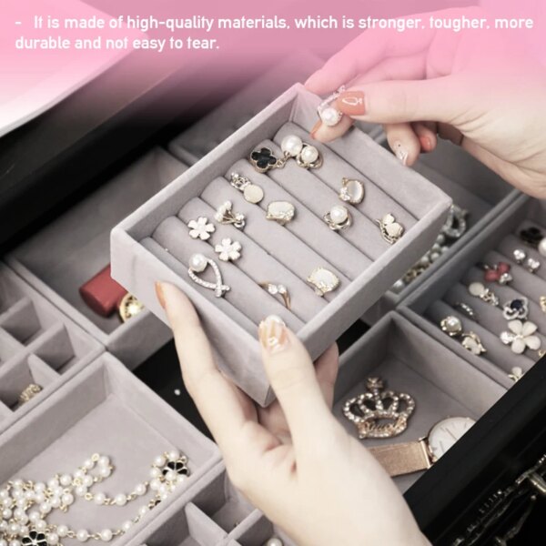 72873-076dc5.jpg porte boucle d oreille Boîte de présentation de bijoux en velours doux portable