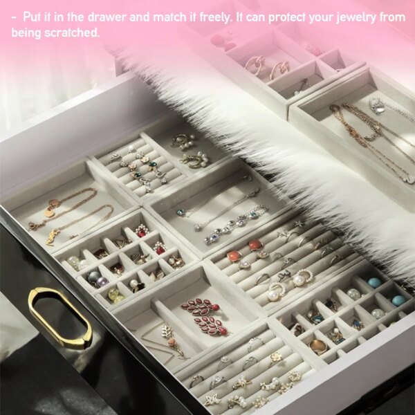 72873-08bb66.jpg porte boucle d oreille Boîte de présentation de bijoux en velours doux portable