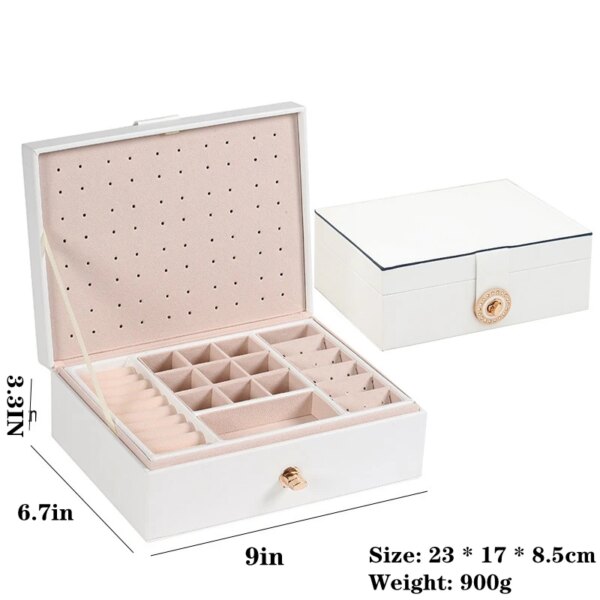 72929-2844ab.jpg porte boucle d oreille Boîte à bijoux en velours vert avec serrure pour femme