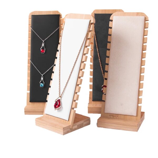 presentoir boucle d oreille bijoux en bambou, pour colliers, boucles d'oreilles