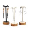 presentoir boucle d oreille bijoux en bambou, pour colliers, boucles d'oreilles