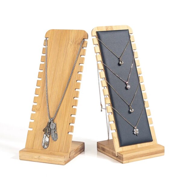 presentoir boucle d oreille bijoux en bambou, pour colliers, boucles d'oreilles