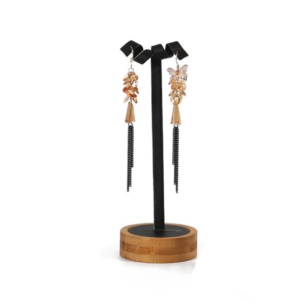 presentoir boucle d oreille bijoux en bambou, pour colliers, boucles d'oreilles