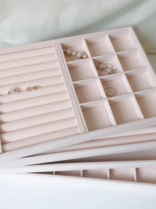 73181-e5608a.jpg presentoir boucle d oreille Boîte à bijoux en velours doux, plateau à bijoux empilable