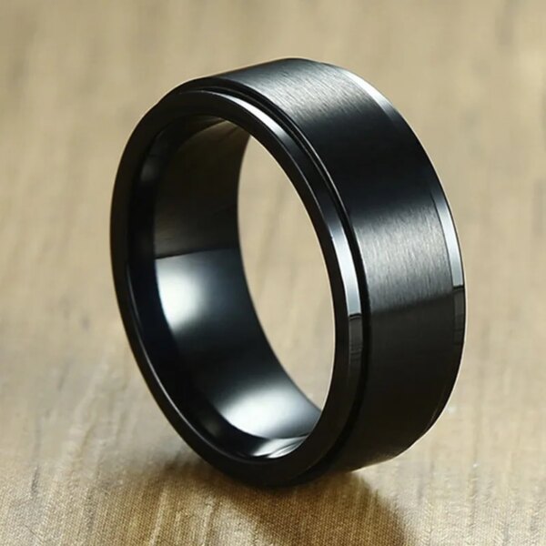 bague de fiançailles homme Spinner 6/8mm pour Homme, Accessoire Anti-Stress