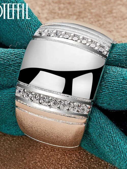 Grosse bague de fiançailles homme en argent Sterling 925 AAAAA pour homme et femme