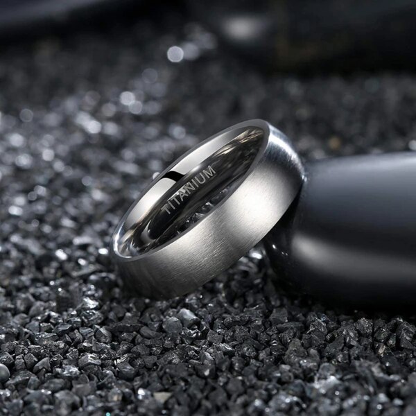 bague de fiançailles homme en Titane pour Homme et Femme 4/6/8 mm