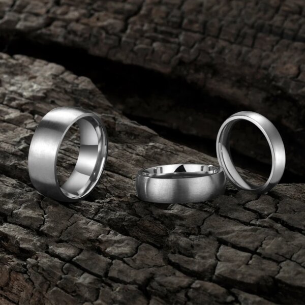 bague de fiançailles homme en Titane pour Homme et Femme 4/6/8 mm