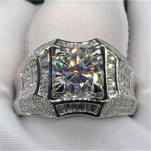 bague de fiançailles homme en or 14 carats avec diamant 3 carats pour homme